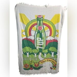 7UP Graphic Bottle Beach Towel - Retro Rainbow Green
